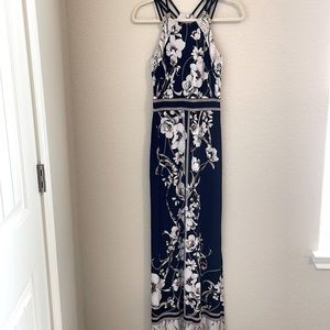 ♥️ WHBM Floral Maxi Dress Casual Cocktail Dress Black Sz XS